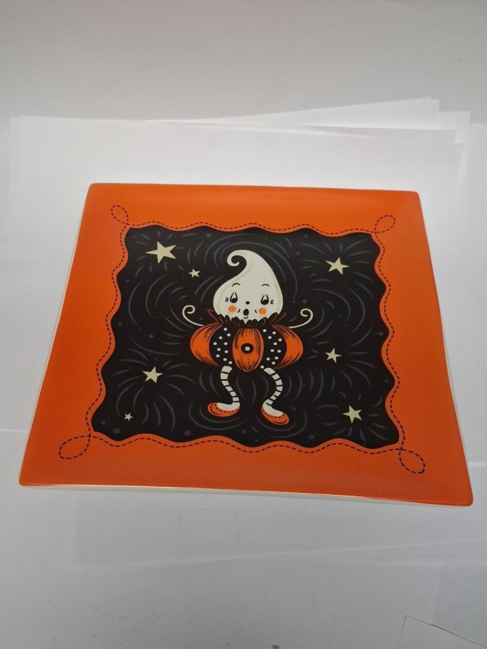 Johanna Parker Vintage Style Halloween Ghost Peep Plate - Retired